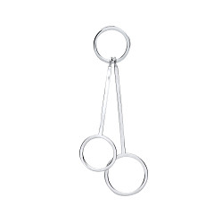 925 Sterling Silver Fancy Line & Circle Detail Drop Pendant