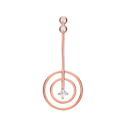 Rose Gold Plated CZ Fancy Line & Double Circle Pendant