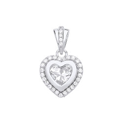 Gold Plated CZ Heart Fancy Pendant