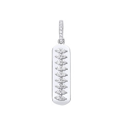 Silver CZ Claw Set Bar Pendant