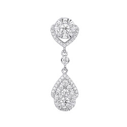 Silver CZ Fancy Tear Drop Pendant
