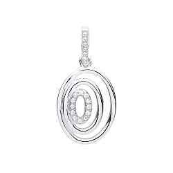 Gold Plated CZ Fancy Oval Pendant