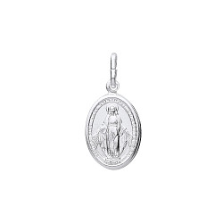 Silver Plated Oval St Christopher Pendant