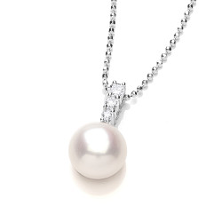 925 Sterling Silver CZ & Fresh Water Pearl Pendant
