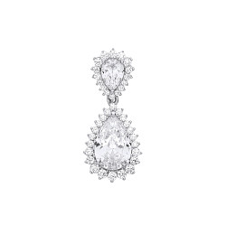 Silver CZ Fancy Pear Drop Pendant