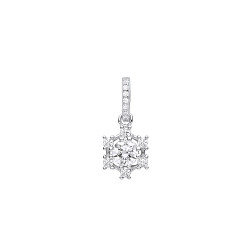 Silver CZ Flower Pendant