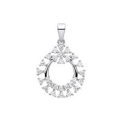 Silver CZ Fancy Circle Pendant