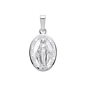 Silver Miraculous Madonna Pendant