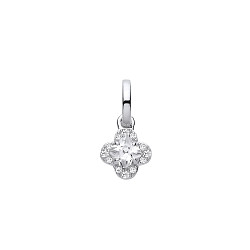 Silver CZ Flower Pendant