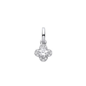Silver CZ Flower Pendant
