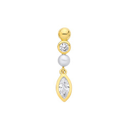 18K Gold Plated CZ & Fresh Water Pearl 3-3.5mm Pendant