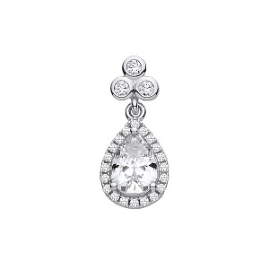 Silver CZ Pear Cut Fancy Pendant