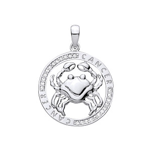Silver Pendant Cancer