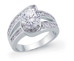 925 Sterling Silver Cubic Zirconia Dress Ring