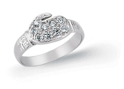 925 Sterling Silver & CZ Boxing Glove Kids Ring