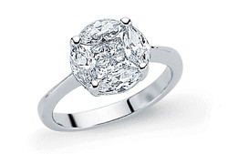 925 Sterling Silver Round CZ Cluster Fashion Ring