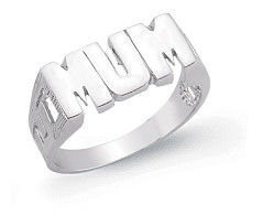 925 Sterling Silver Plain 'Mum' Ring With Greek Style Shoulders