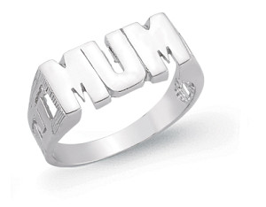 925 Sterling Silver Plain 'Mum' Ring With Greek Style Shoulders