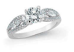 925 Sterling Silver CZ Micro Pave Dress Ring With CZ Shoulders