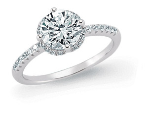 925 Sterling Silver Cubic Zirconia Single Stone Micro Pave Dress Ring