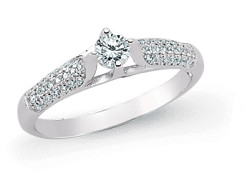 925 Sterling Silver CZ Micro Pave Ladies Ring With Pave Shoulders