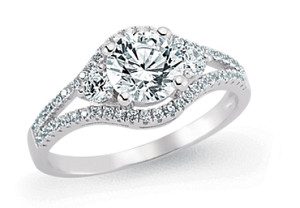 925 Sterling Silver Cubic Zirconia Micro Pave Dress Ring