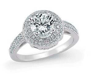 925 Sterling Silver Cubic Zirconia Round Micro Pave Dress Ring