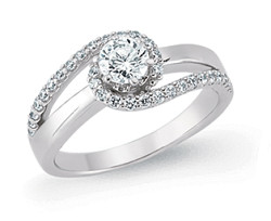 925 Sterling Silver Rhodium Plated Cubic Zirconia White Micro Pave Ring