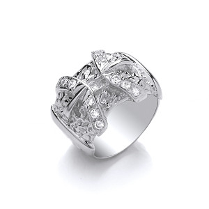 925 Sterling Silver Gents Double Buckle Ring