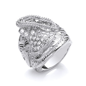 925 Sterling Silver Gents Saddle Ring