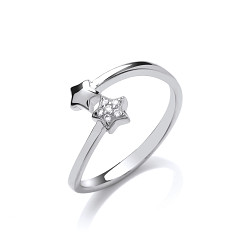 925 Sterling Silver CZ Fancy Star Ring