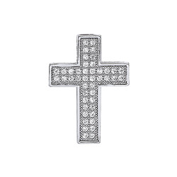 925 Sterling Silver CZ Pave Set Cross