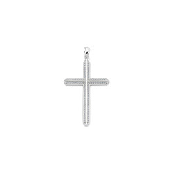 925 Sterling Silver CZ Pave Set Cross Pendant