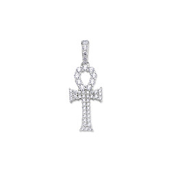 925 Sterling Silver CZ Pave Set Cross Pendant