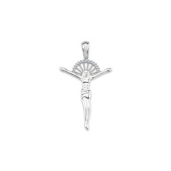 925 Sterling Silver CZ Crucifix Cross Pendant