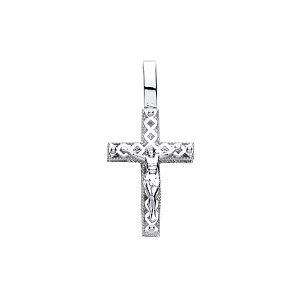 Silver CZ Crucifix Cross Pendant