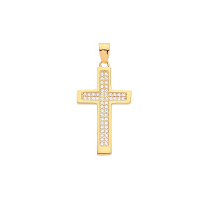 Gold Plated CZ Cross Pendant