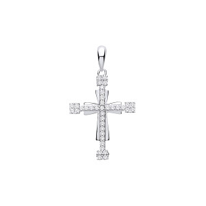 Silver CZ Cross Pendant