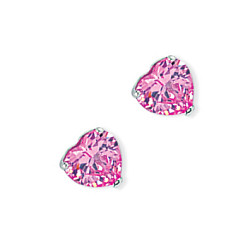 6mm Pink Heart Stud Earrings (Pack of 5)