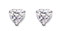 8mm Heart 925 Sterling Silver Stud Earrings