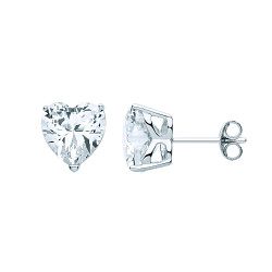 9mm Heart 925 Sterling Silver Stud Earrings