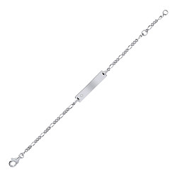 925 Sterling Silver CHILDRENS ID BRACELET WITH CZ