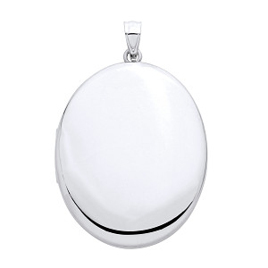 Silver Large Oval Cremation Urn Box Locket