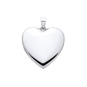 Silver Large Heart Cremation Urn Box Locket