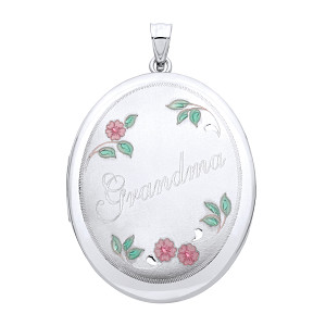 Silver Oval 'Grandma' Locket
