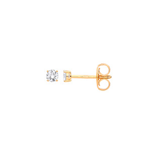 Silver Gold Plated 3mm Round 925 Sterling Stud Earrings (Pack of 3)