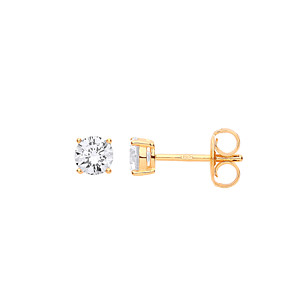 Silver Gold Plated 4mm Round 925 Sterling Stud Earrings (Pack of 3)
