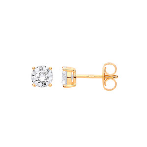 Silver Gold Plated 5mm Round 925 Sterling Stud Earrings (Pack of 3)