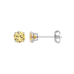 Silver Round Peridot Stud Earrings (Pack of 5)