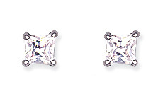 3mm Square 925 Sterling Silver Stud Earrings (Pack of 5)